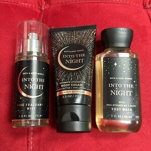 BBW 3pc Into the Night travel size shower gel/body cream/FFM